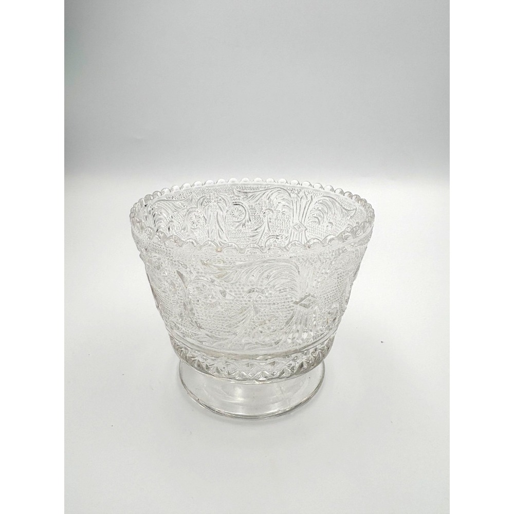 Vintage Indiana Glass "Sandwich Clear" Sugar Dish with‎ Handle